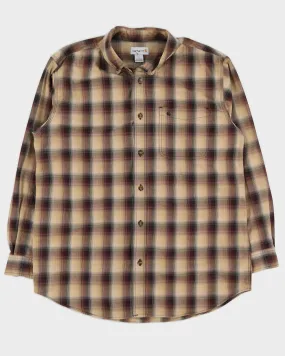 00s Carhartt Beige Checked Long Sleeved Shirt - L