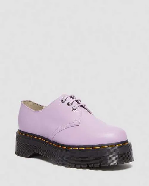 1461 QUAD II LILAC PISA LEATHER PLATFORM SHOES