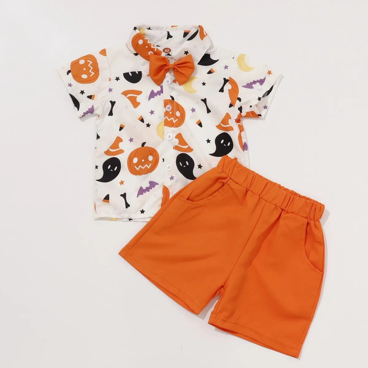 2 Pieces Set Baby Kid Boys Print Shirts And Shorts Wholesale 23090618