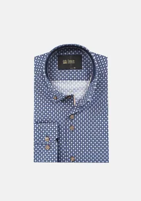 6th Sense Regular Fit Print Shirt, Midnight Blue 2