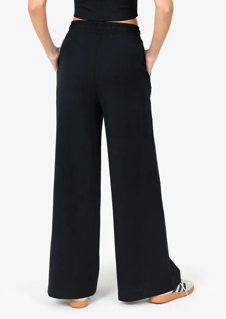 All-Around Lounge Wide Leg Trouser Short length Black