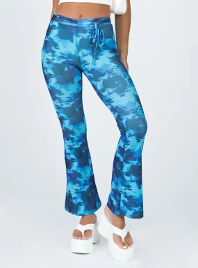 Allen Floral Flare Pants Blue