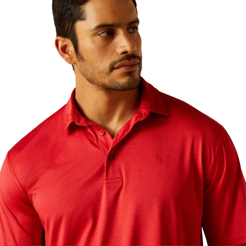 'Ariat' Men's Charger 2.0 Polo - Haute Red