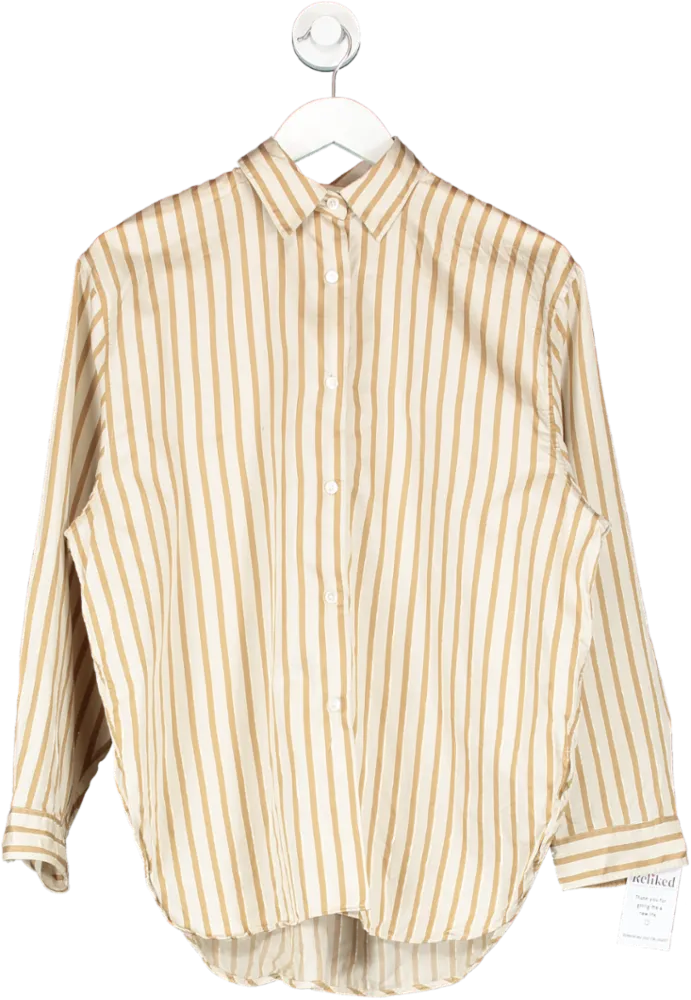 Arket Cream Relaxed Poplin Shirt UK S