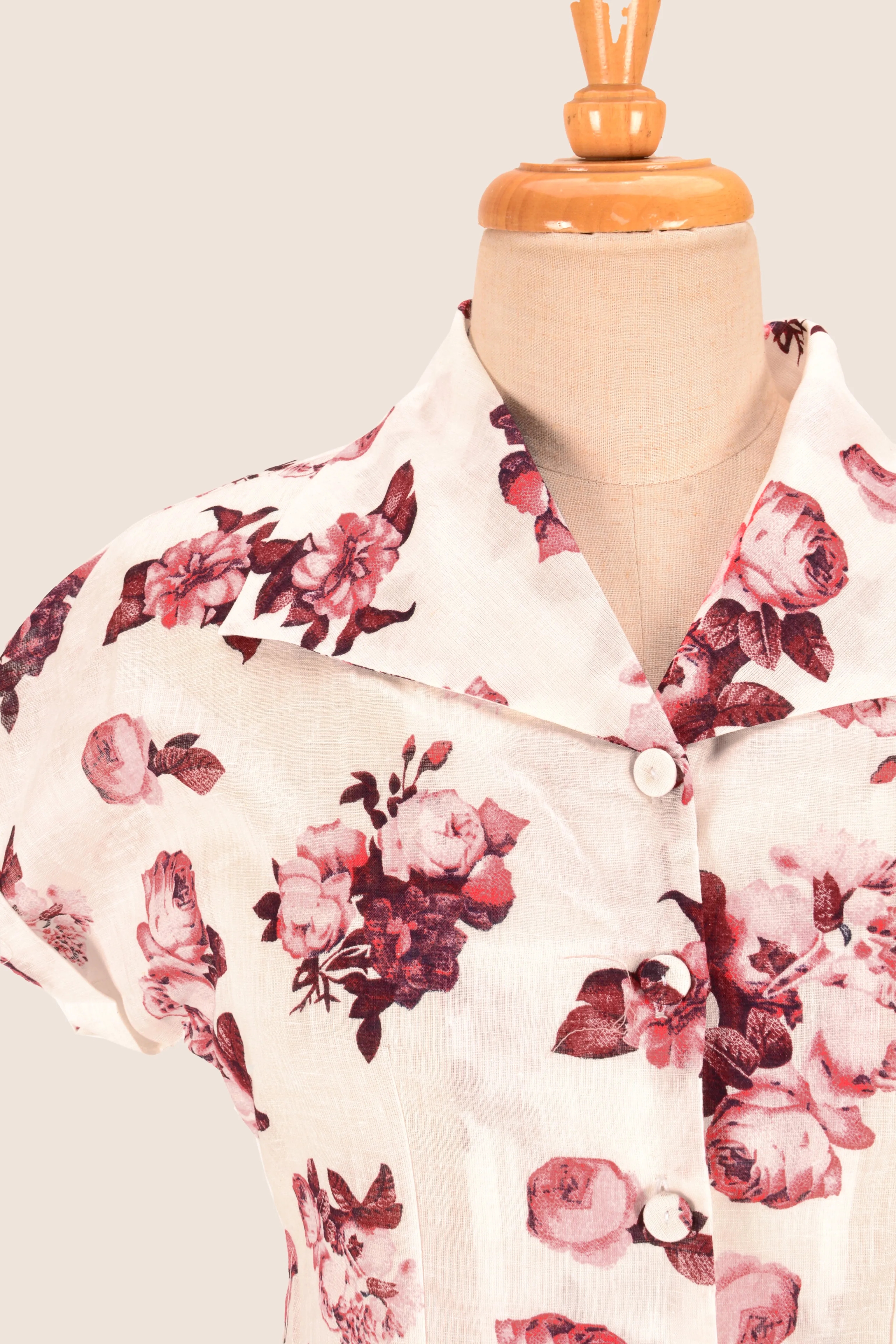 Aster Floral Linen Blouse