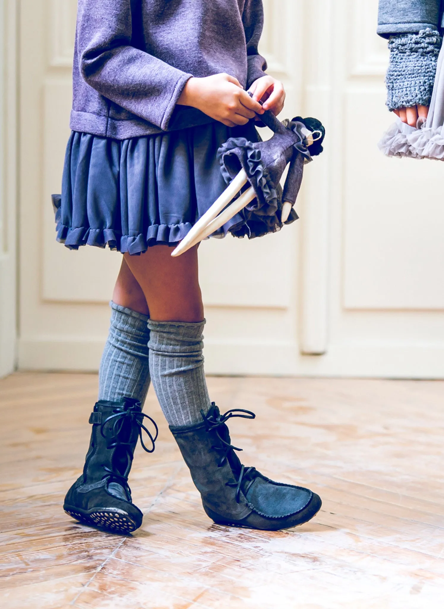 Belle chiara Mohican Boots in Navy Suede