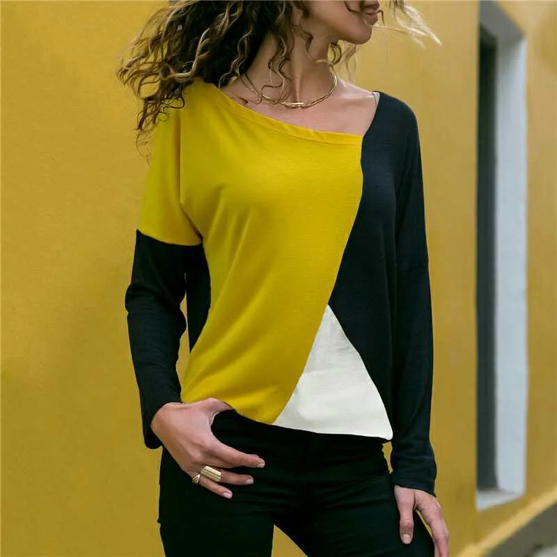 Black Yellow & White Asymmetrical Tee