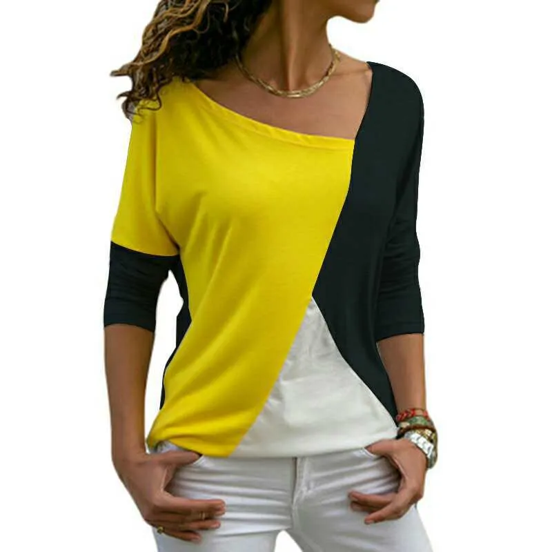 Black Yellow & White Asymmetrical Tee