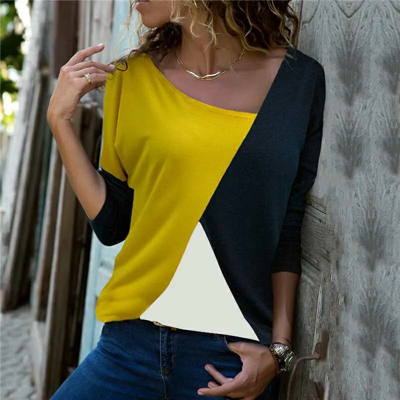 Black Yellow & White Asymmetrical Tee