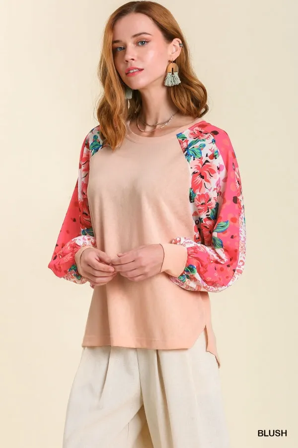 Blush Floral Mix Top