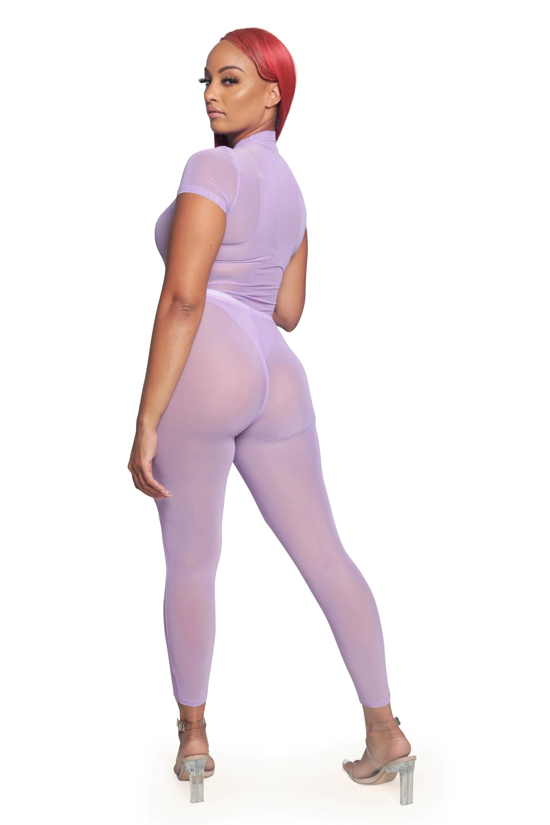 Bossy Babe Mesh Bodysuit Pants Set