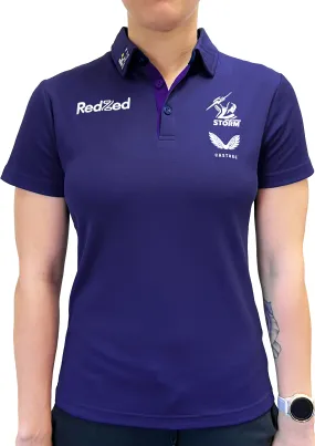 Castore Womens Melbourne Storm Players Media Polo Navy <br> JCMSWTRMP1P