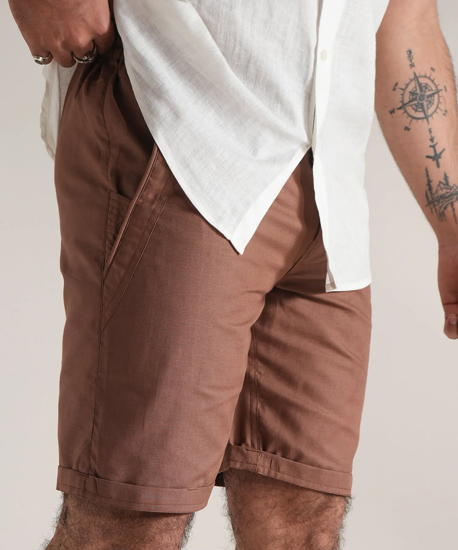 Chestnut Linen Shorts