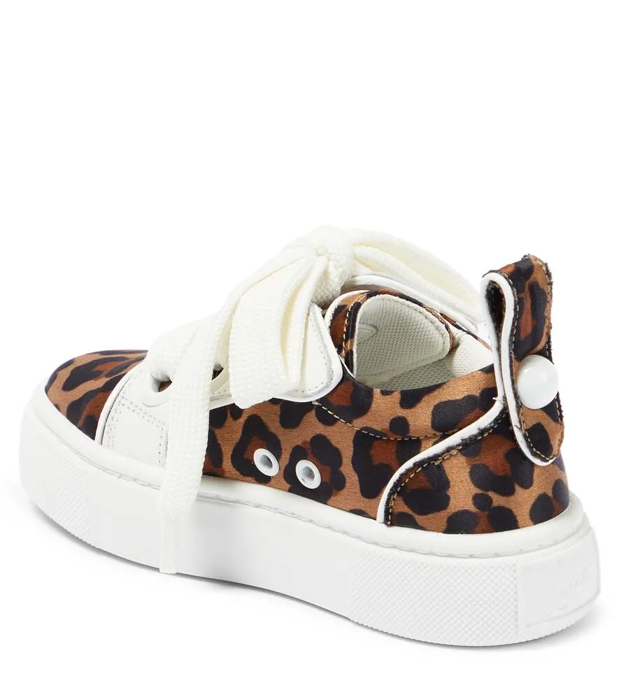 Christian Louboutin leopard print sneakers, brown