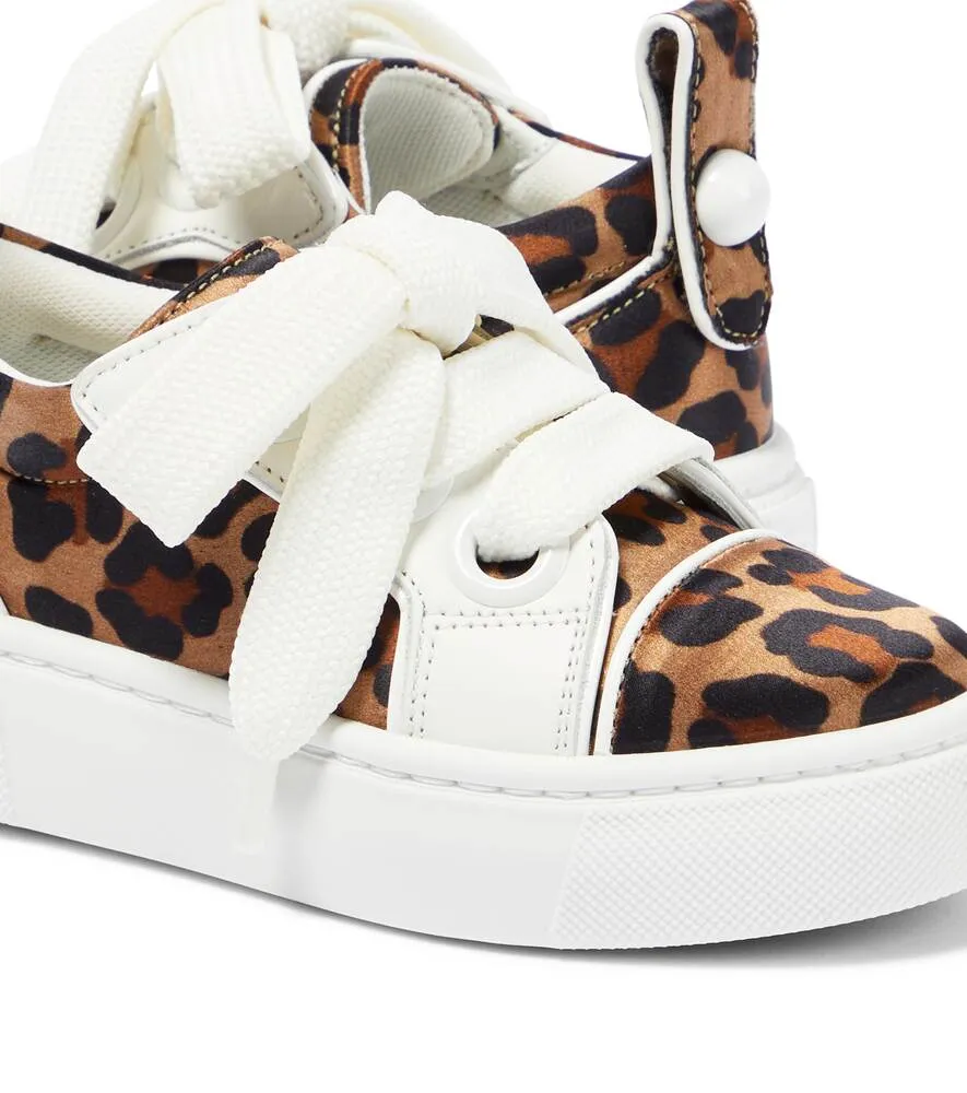 Christian Louboutin leopard print sneakers, brown