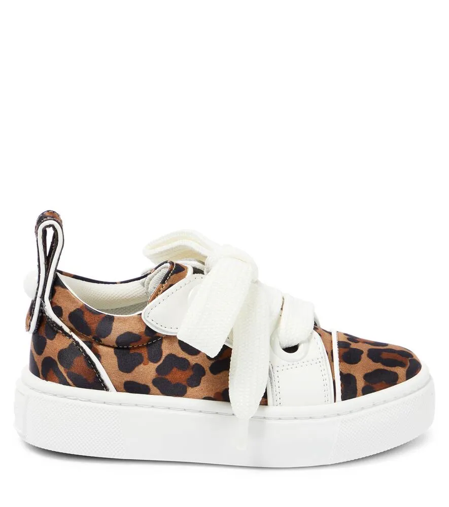 Christian Louboutin leopard print sneakers, brown