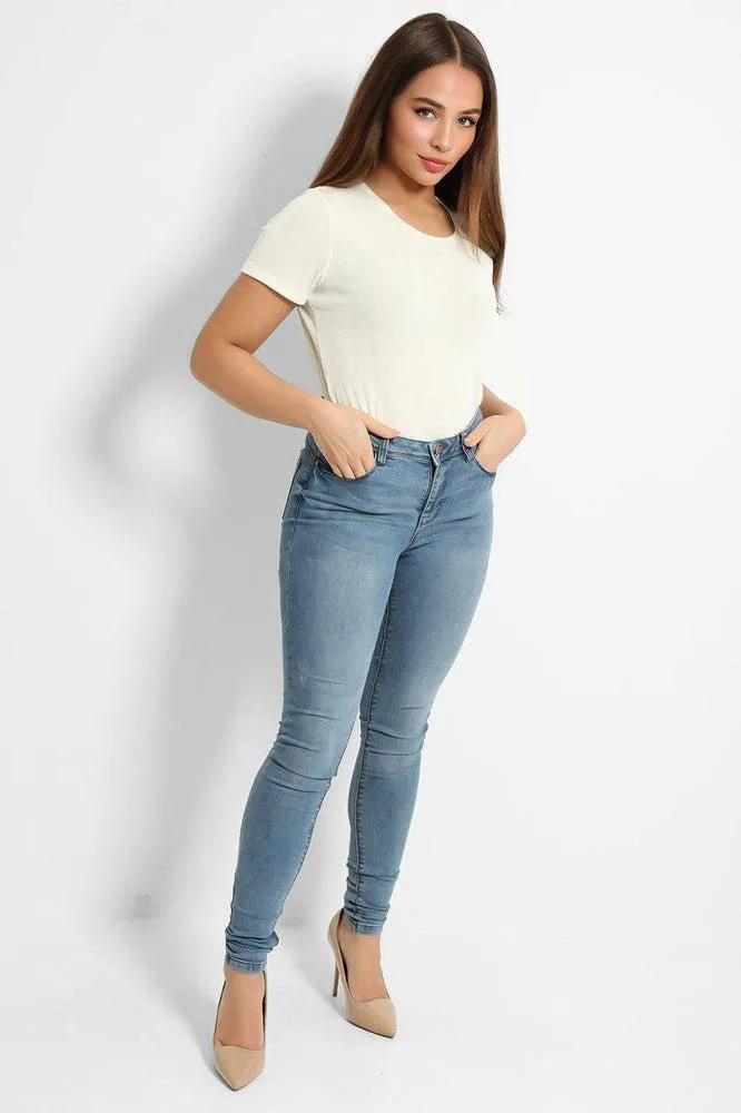 Classic Blue Curved Back Push Up Jeans