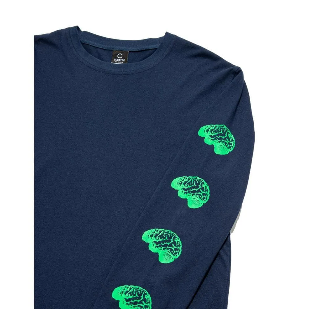 CLOT TEE BRAIN LS TEE-NAVY