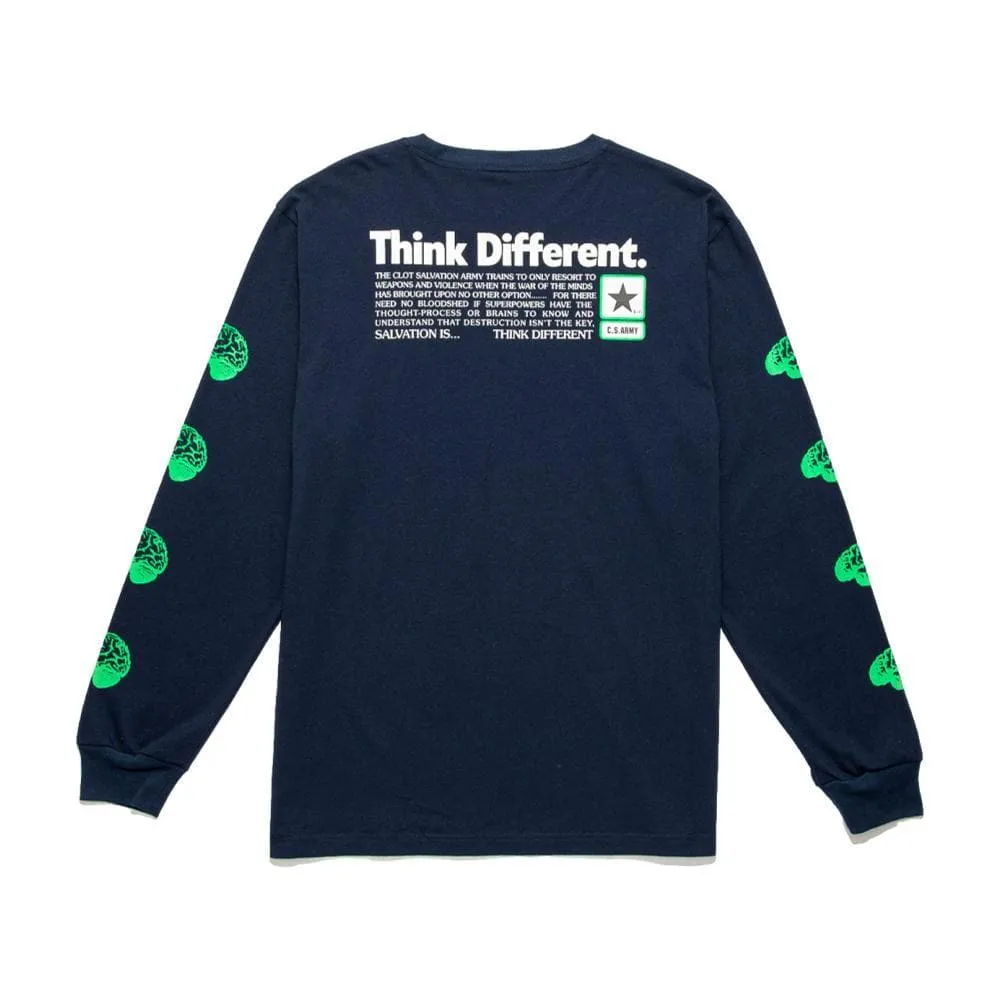 CLOT TEE BRAIN LS TEE-NAVY