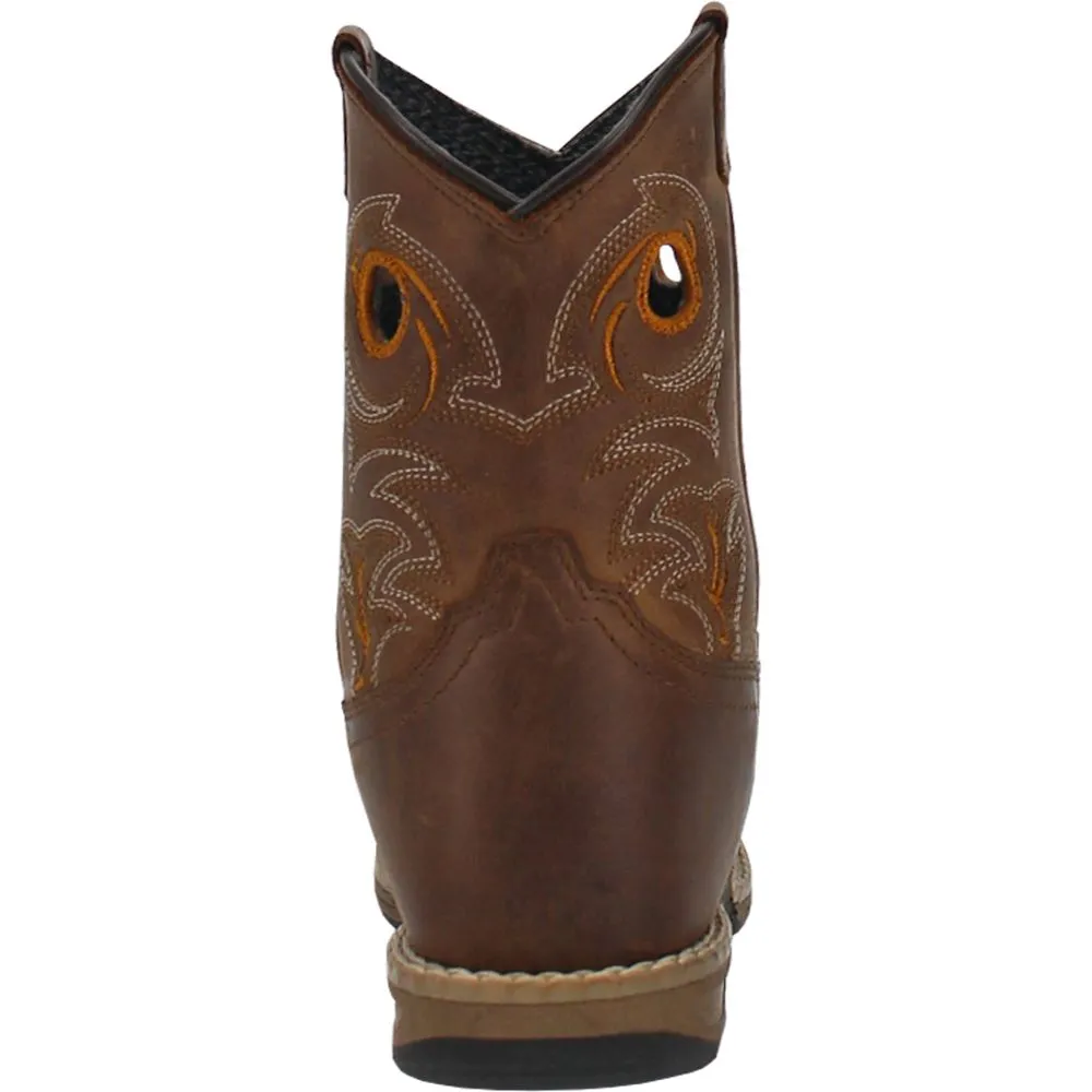 'Dan Post' Youth 7 Storm's Eye Western Square Toe - Brown / Rust (3.5Y-6Y)