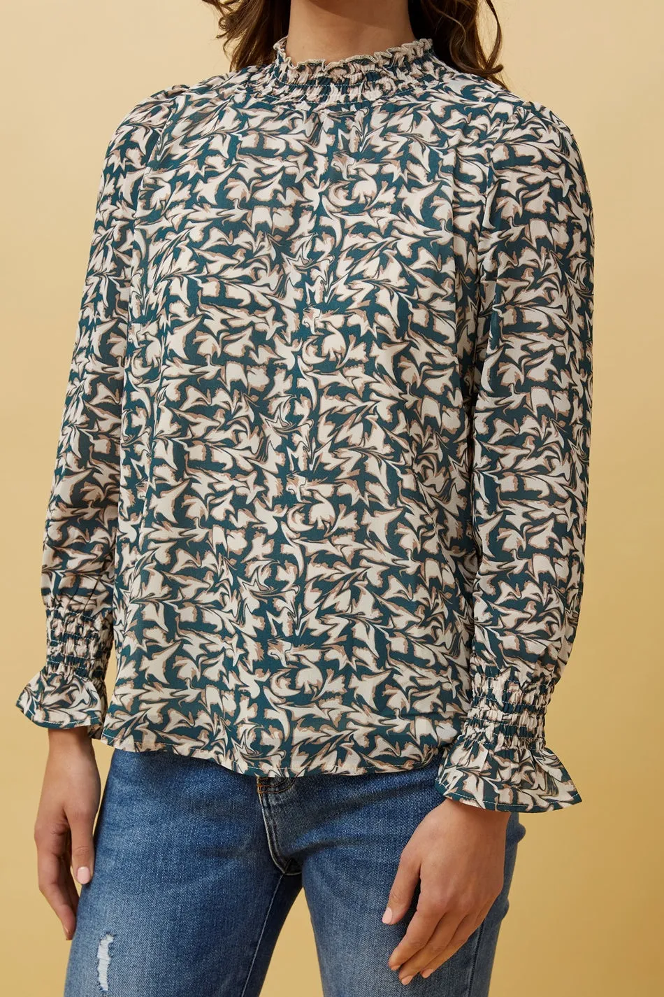 DIANA ABSTRACT PRINT BLOUSE