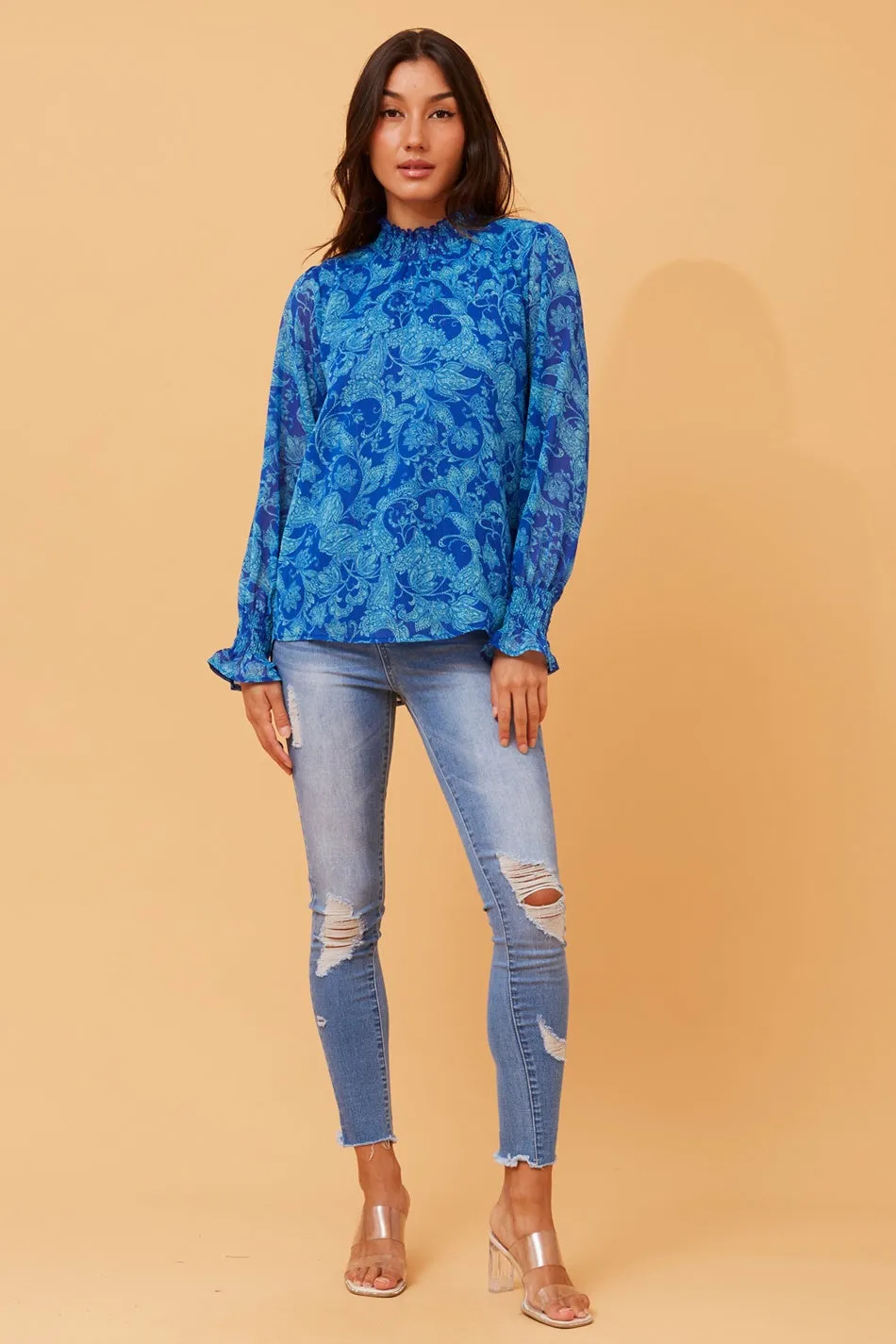 DIANA PAISLEY PRINT TOP