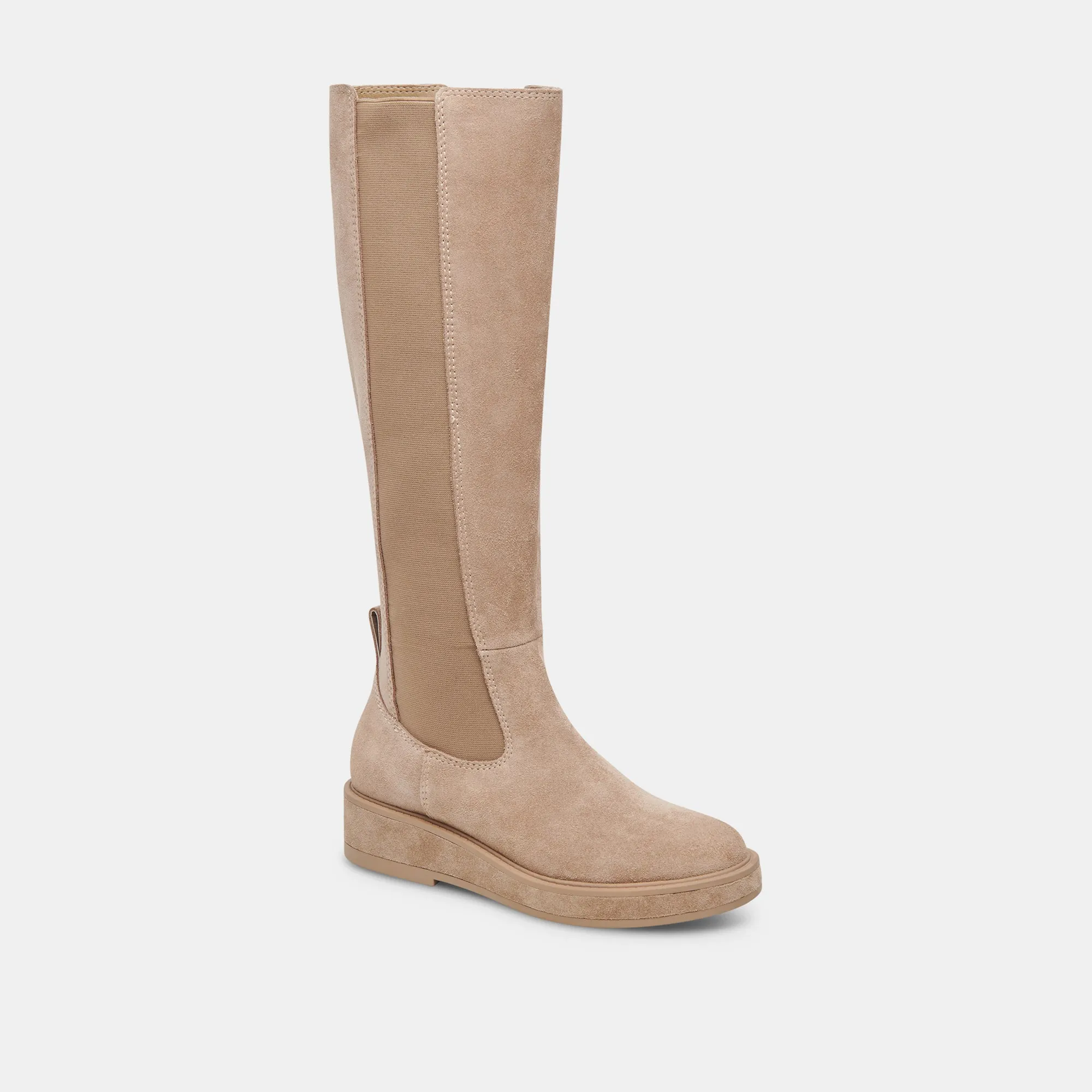 EAMON H2O WIDE CALF BOOTS ALMOND SUEDE