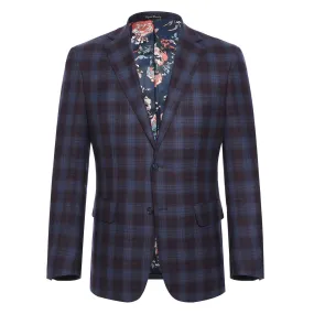 ENGLISH LAUNDRY Blue with Black Check Wool Suit 62-67-750