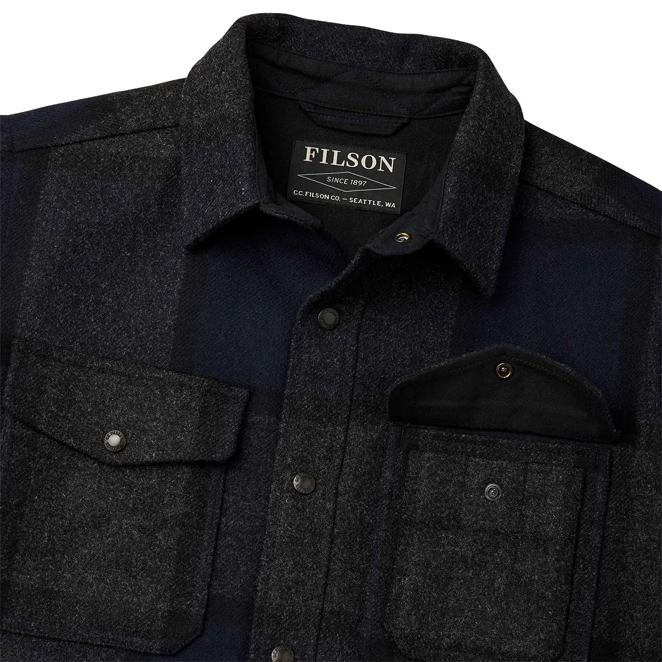 Filson Mackinaw Jac Shirt Navy Charcoal Plaid