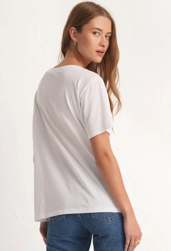 Girlfriend V-Neck Tee-White