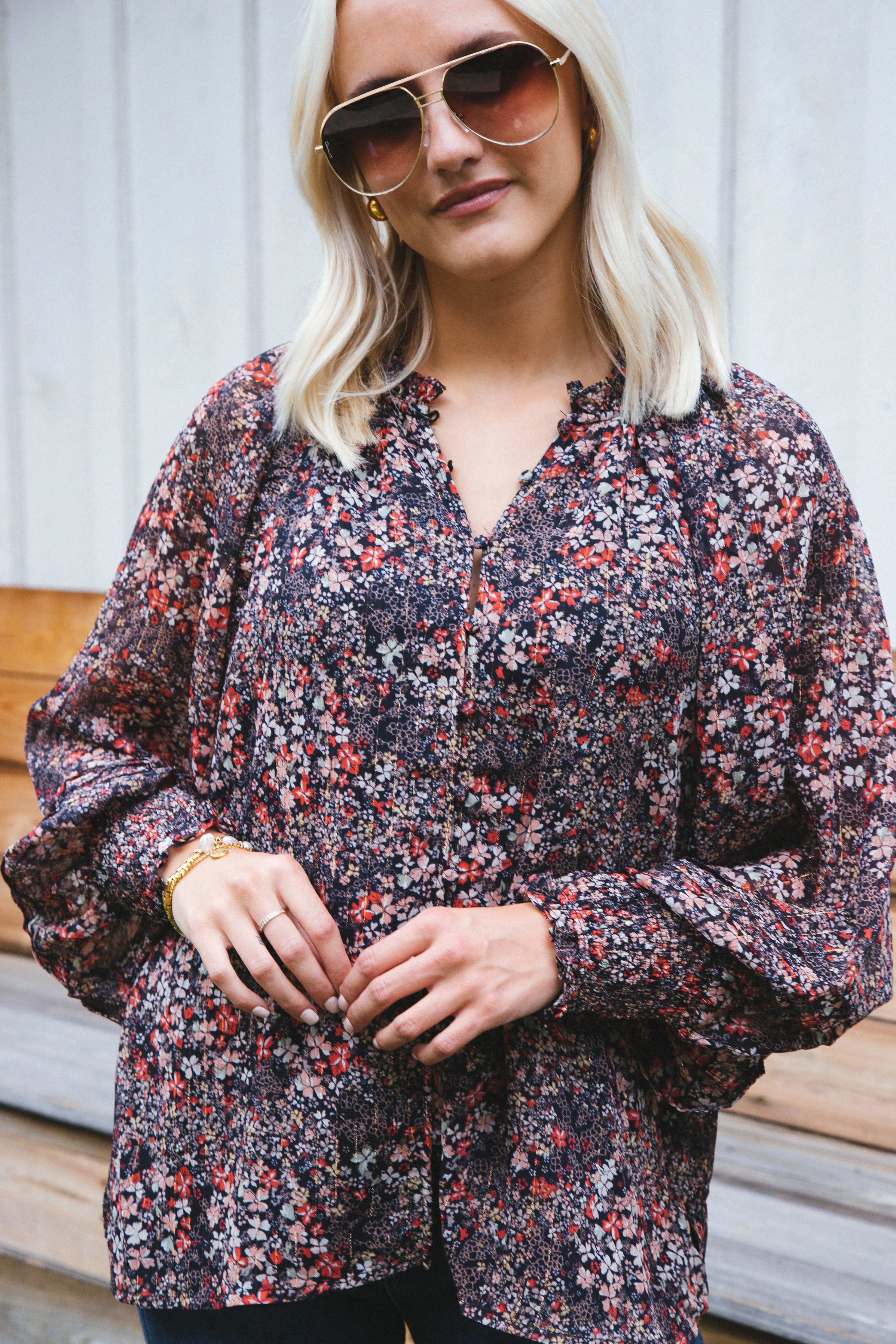 Haddie Floral Blouse, Siren | Buddy Love