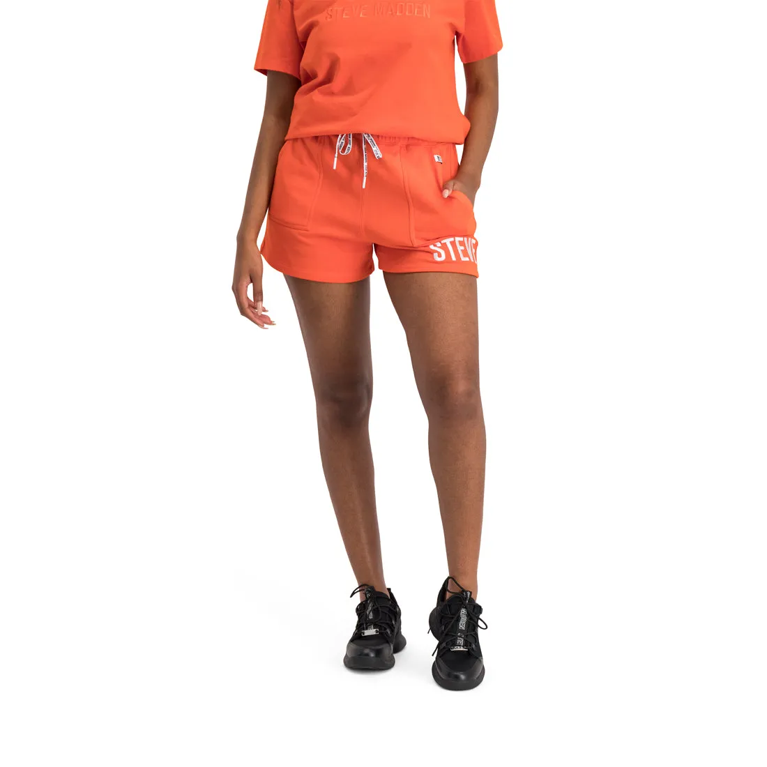 JOCELYN LADIES KNITTED SHORTS TANGERINE