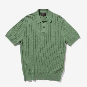 Knit Polo Cable - Green