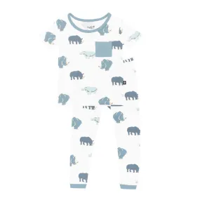 Kyte Baby Short Sleeve with Pants Pajamas in Rhino