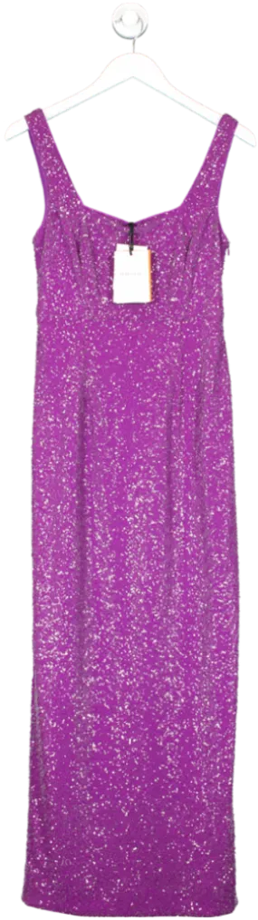 LK Bennett Purple Winter Sequin Maxi Dress UK 10