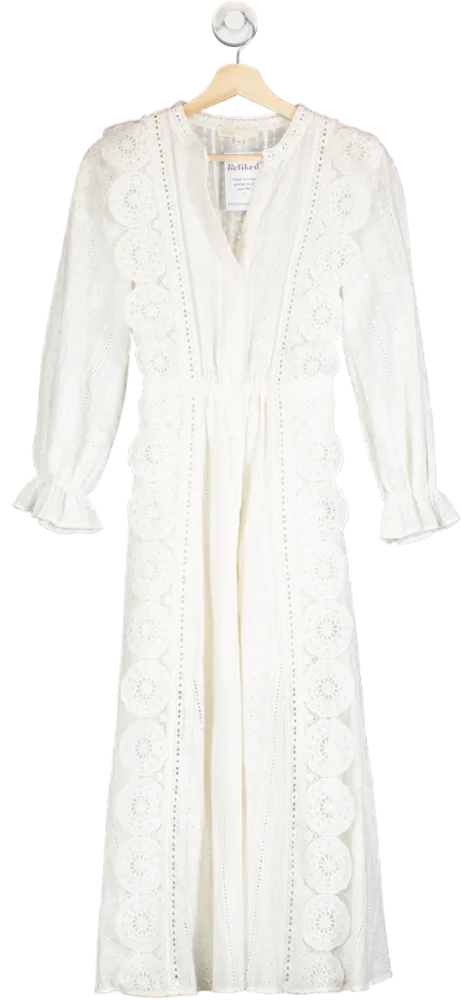 Maje White Lace Maxi Dress UK 6