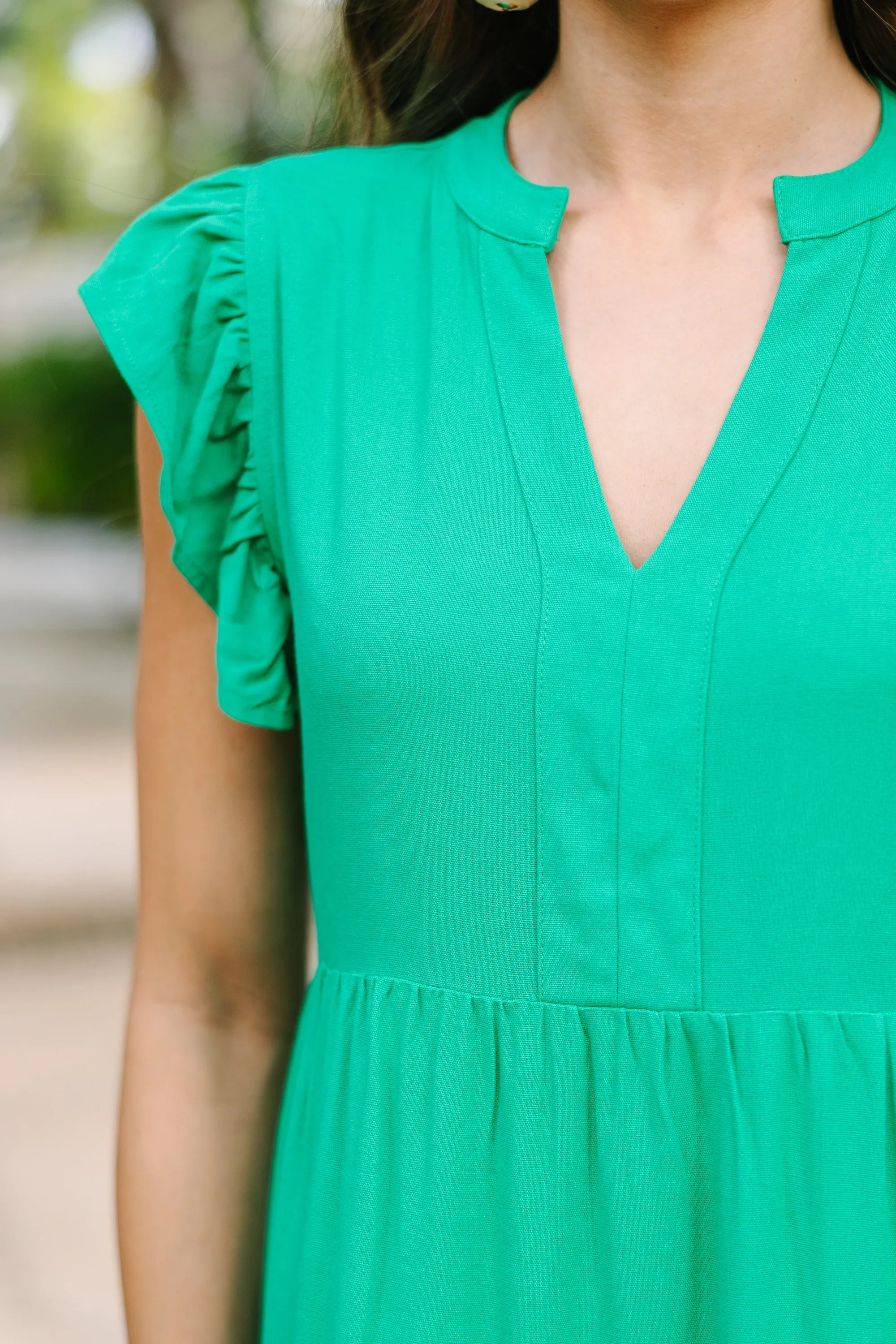 Make It Your Own Green Tiered Dress