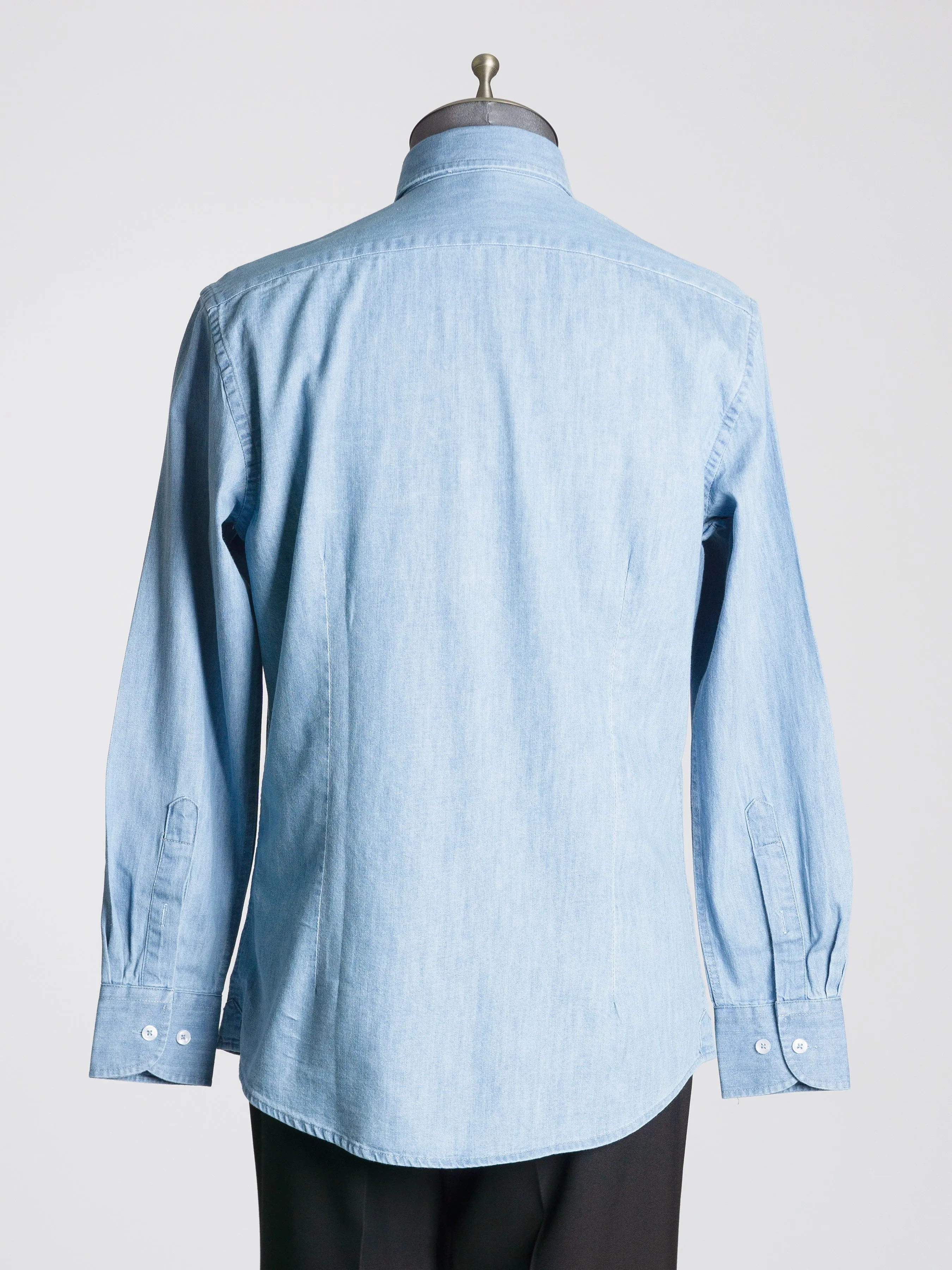 Mateo Denim Shirt - Light Blue Windsor Collar