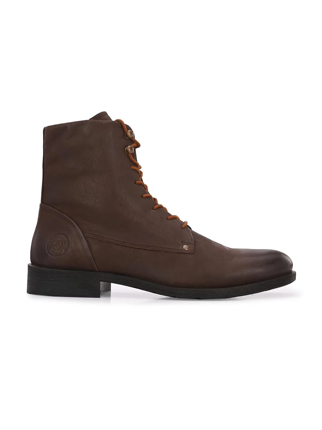 Men'S Leather Party Wear Matt Brown Boots