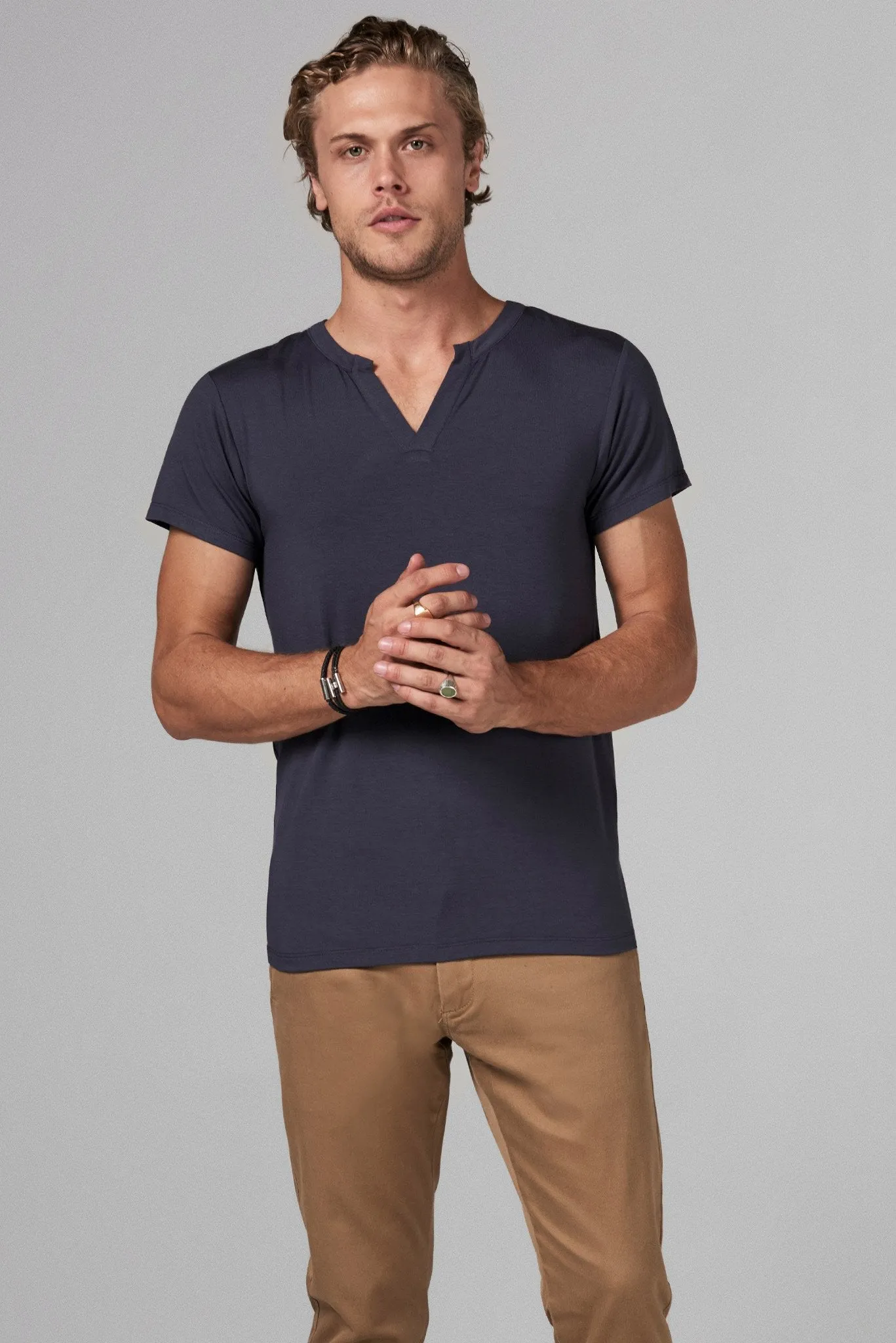 Men's Modal Cross V-Neck Tee