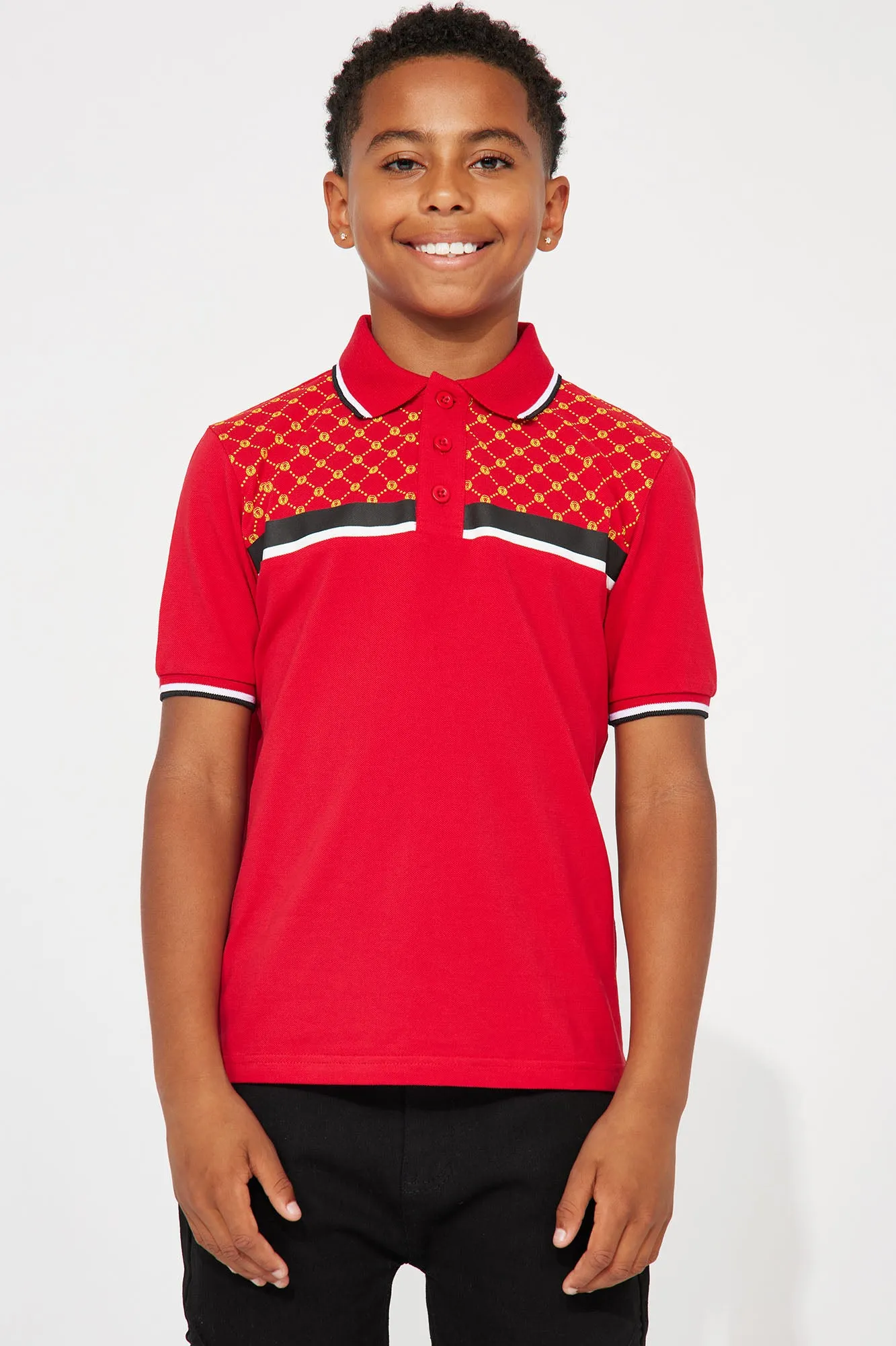 Mini Lionel Pique Polo - Red