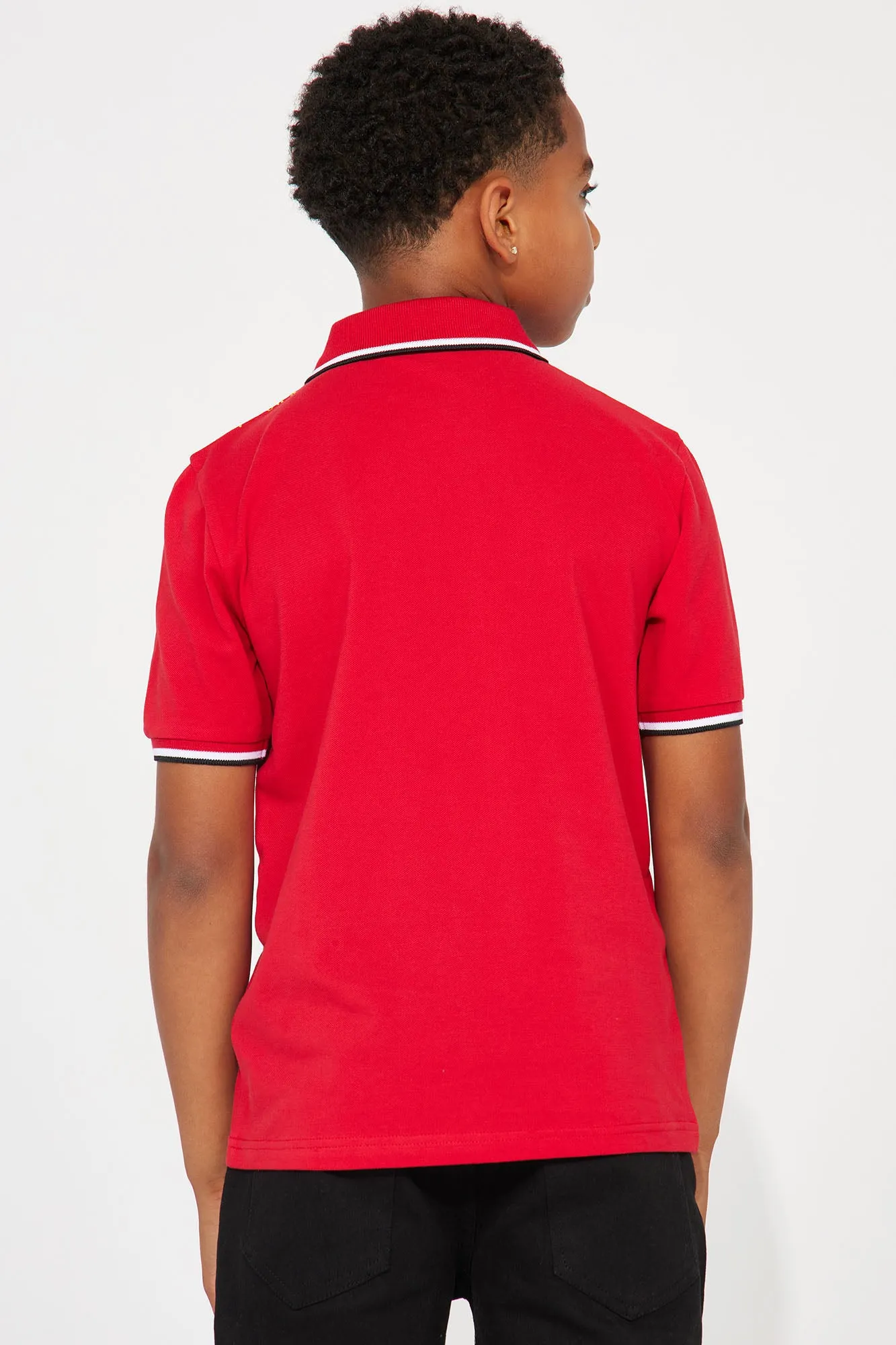 Mini Lionel Pique Polo - Red