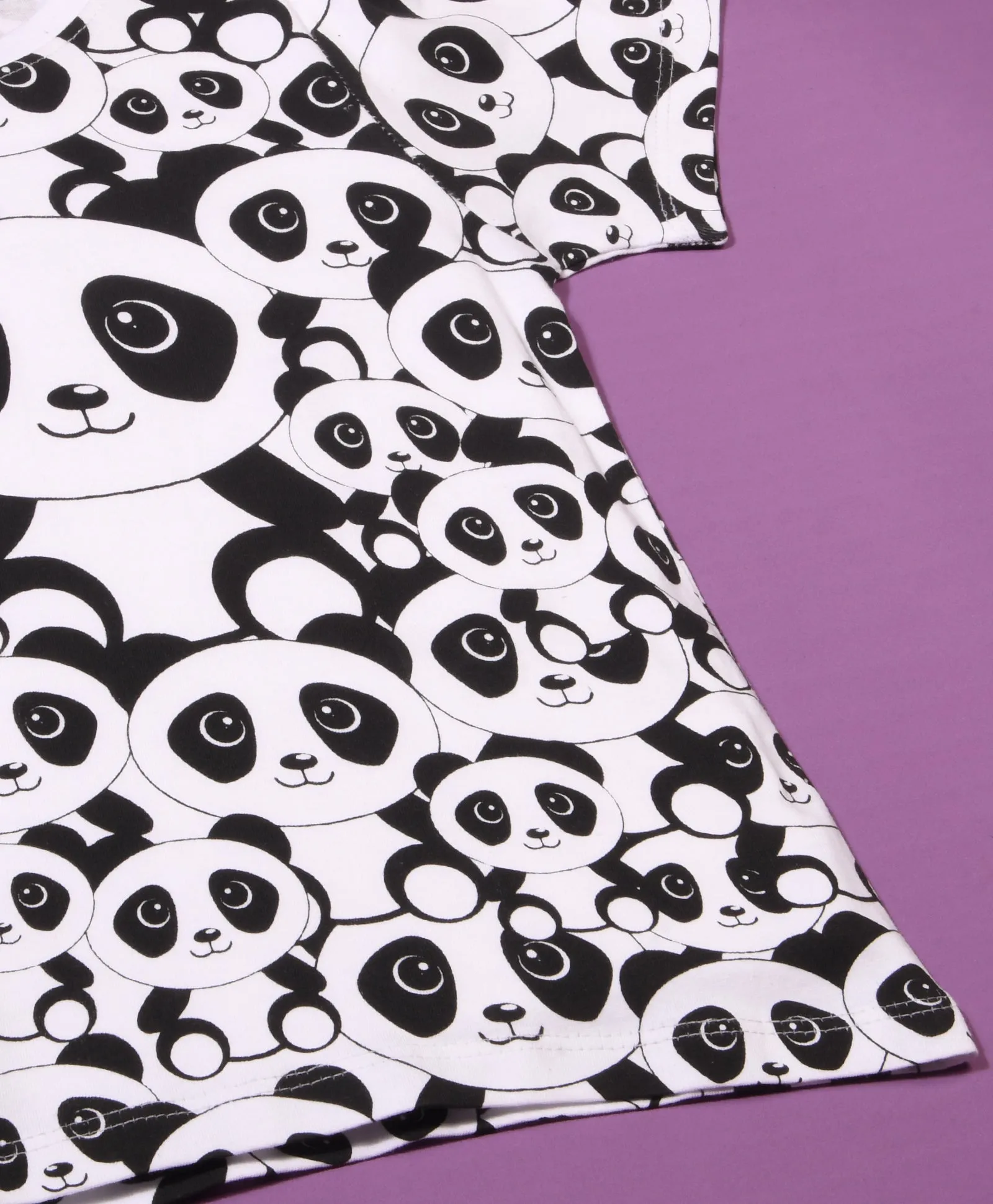 Panda Pattern Half Sleeves T-Shirt & Shorts Set