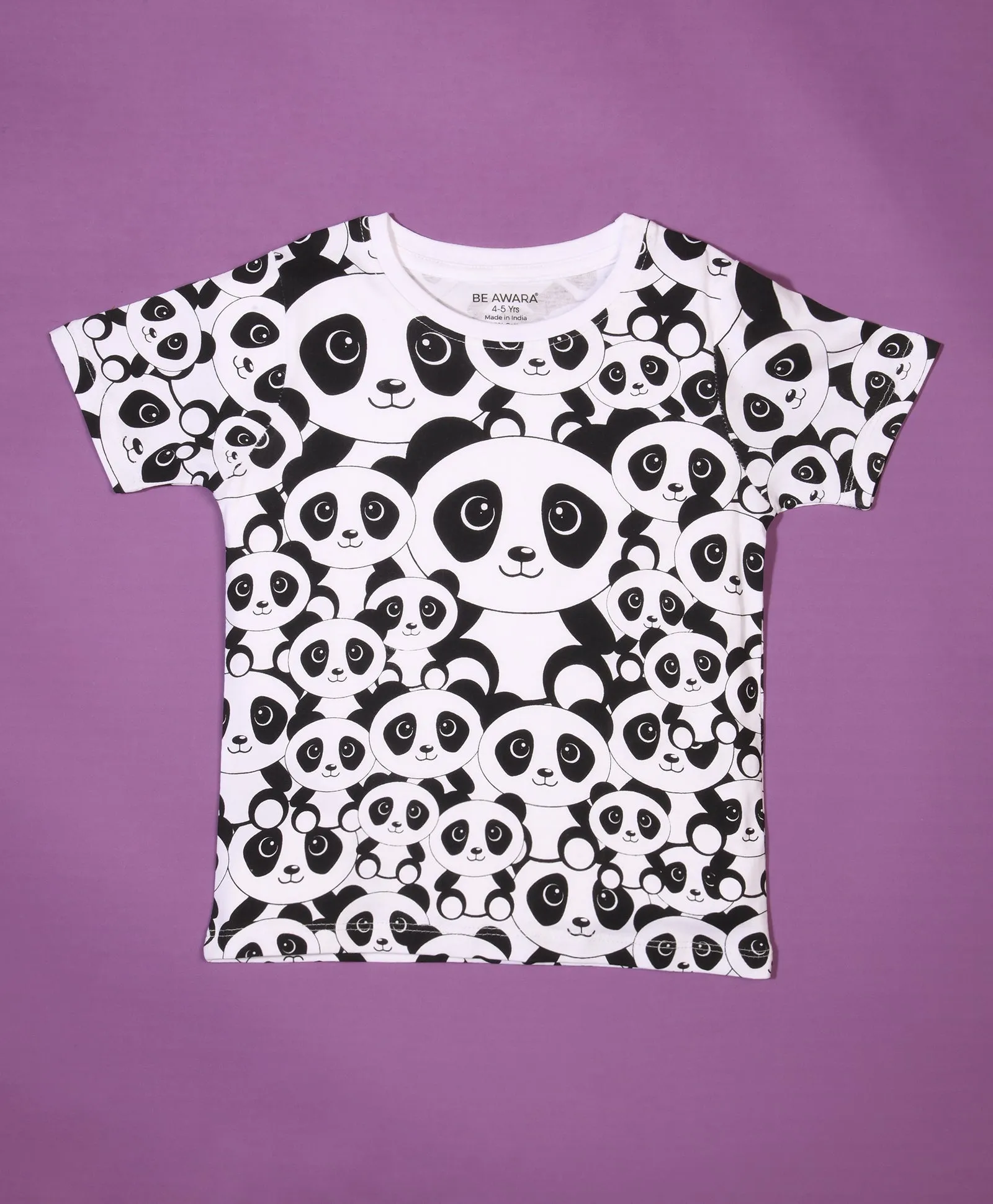 Panda Pattern Half Sleeves T-Shirt & Shorts Set