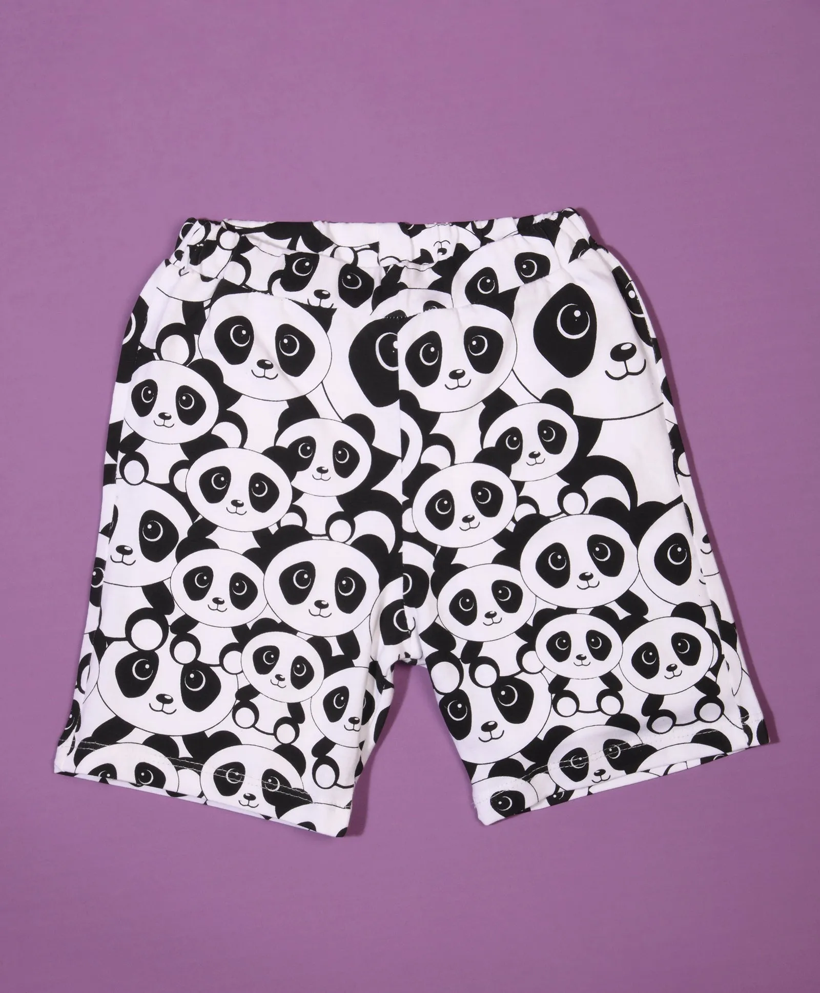 Panda Pattern Half Sleeves T-Shirt & Shorts Set