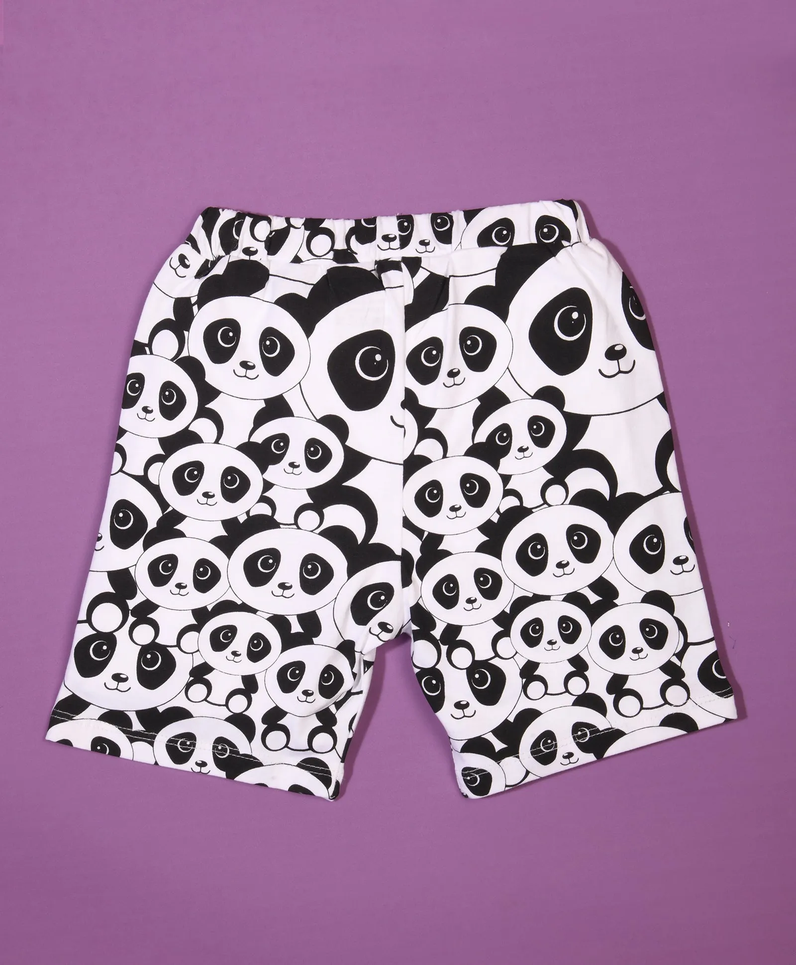 Panda Pattern Half Sleeves T-Shirt & Shorts Set