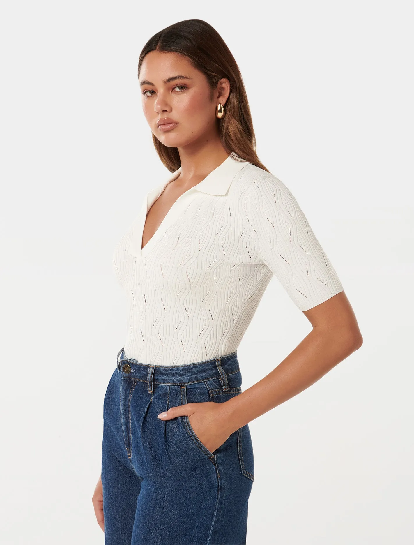 Paris Short Sleeve Textured Knit Top