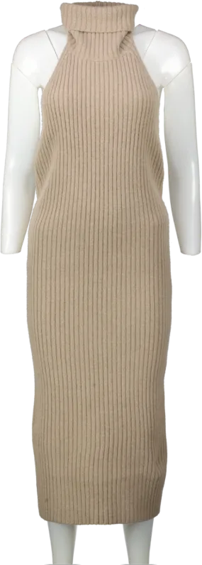 Piece of White Brown Estelle Knitted Dress UK XS