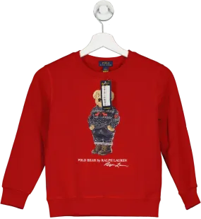 Polo Ralph Lauren Red Polo Bear Fleece Lined Sweatshirt BNWT 7 Years