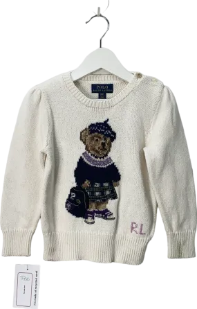 Polo Ralph Lauren White Polo Bear Jumper 3 Years